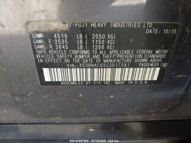 4S3BNAC65G3017241 Subaru Legacy 2.5i Premium