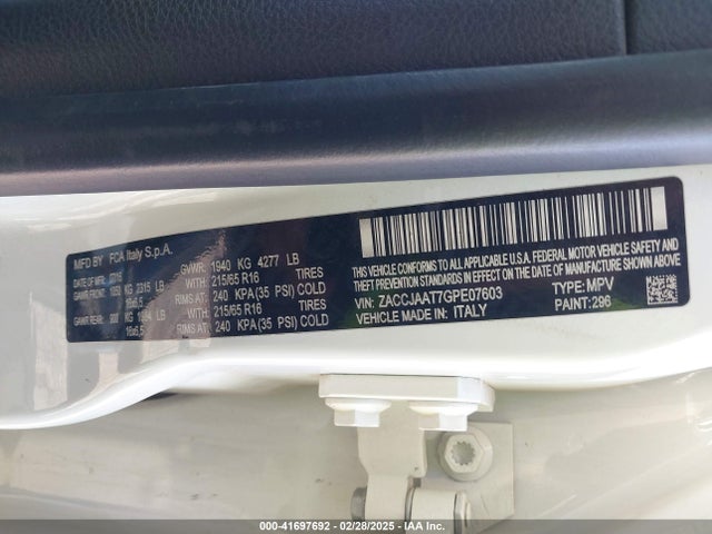 Jeep 2016 2016 ZACCJAAT7GPE07603 Image 9