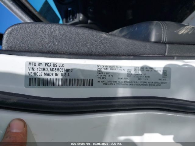 2021 DODGE DURANGO 1C4RDJAG8MC574010 Photo 8