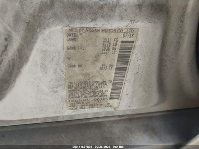 1N4AL3AP4JC290385 Nissan Altima 2.5 S