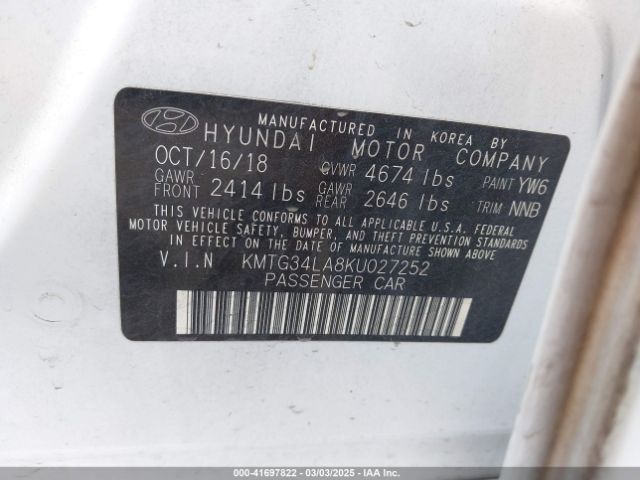 KMTG34LA8KU027252 Genesis G70 2.0t Advanced