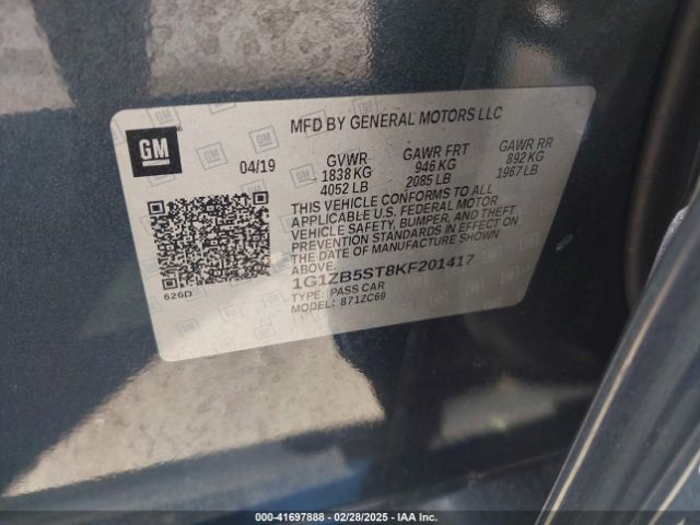 2019 CHEVROLET MALIBU 1G1ZB5ST8KF201417 Photo 8