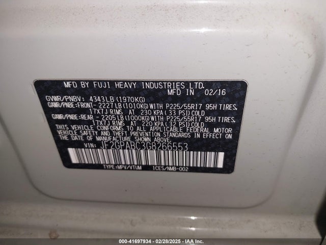 Subaru Crosstrek 2.0i Premium 2016 JF2GPABC3G8266553 Image 9