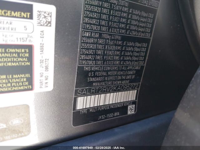 SALRT2RV2KA095272 Land Rover Discovery Hse Luxury