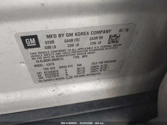 KL4CJBSB7JB699731 Buick Encore Preferred Ii