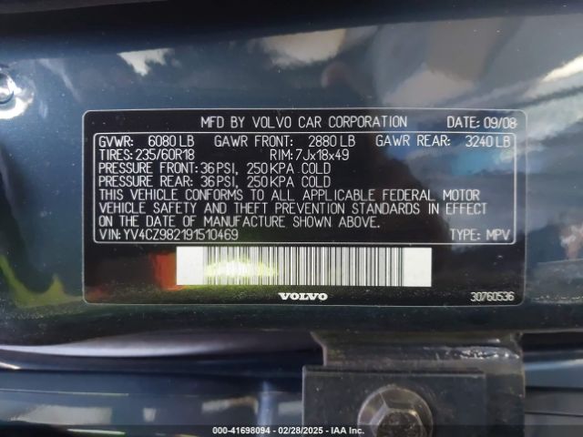 2009 VOLVO XC90 YV4CZ982191510469 Photo 8