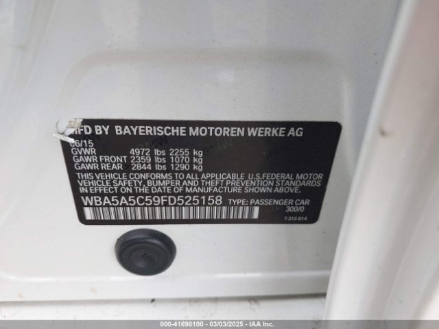 WBA5A5C59FD525158 BMW 528I