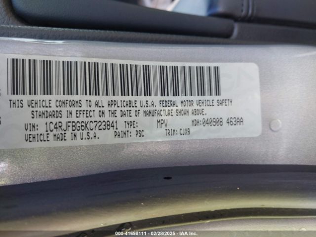 1C4RJFBG6KC723841 Jeep Grand Cherokee Limited 4x4