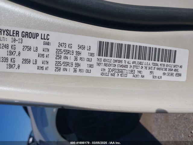Dodge Journey Sxt 2014 3C4PDCBG6ET111953 Image 9