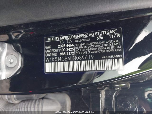 W1K5J4GB6LN089619 Mercedes-Benz CLA 250