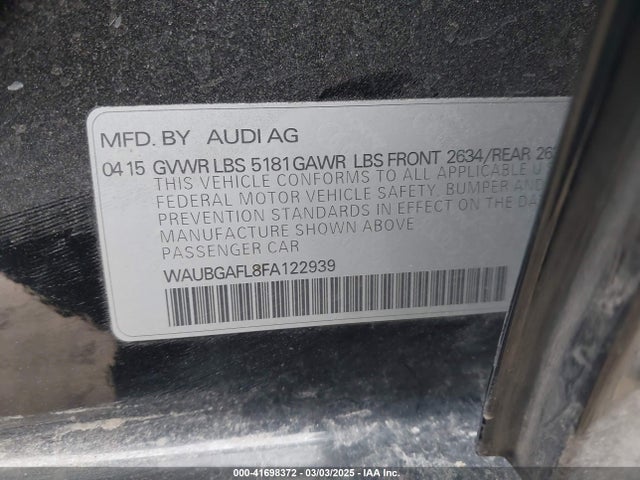 2015 AUDI S4 WAUBGAFL8FA122939 Photo 8
