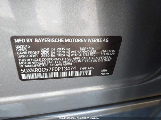 5UXKR0C57F0P13474 BMW X5 Xdrive35i