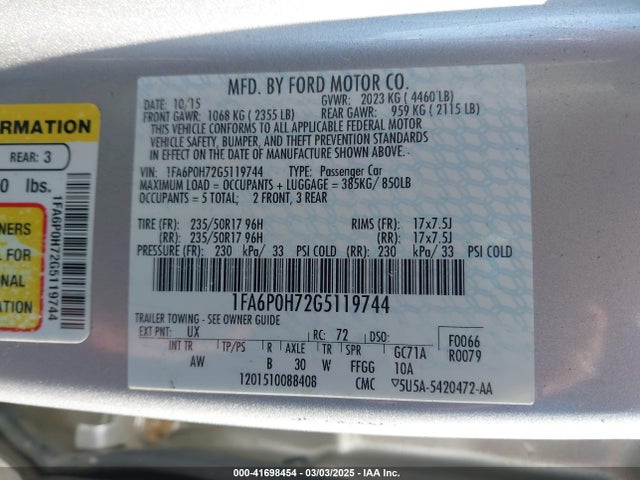 1FA6P0H72G5119744 Ford FUSION SE