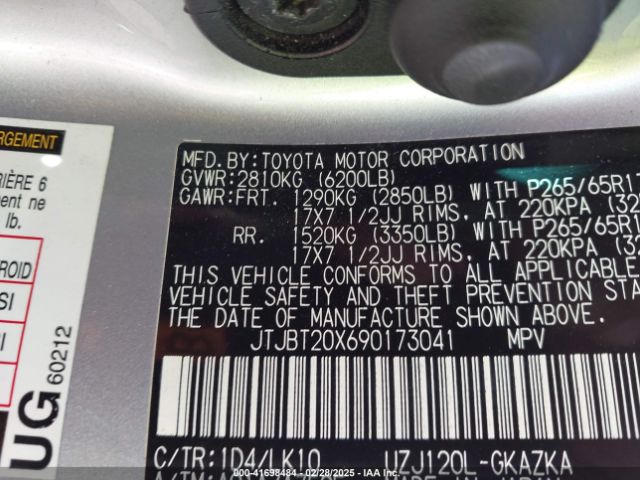 2009 LEXUS GX 470 JTJBT20X690173041 Photo 8
