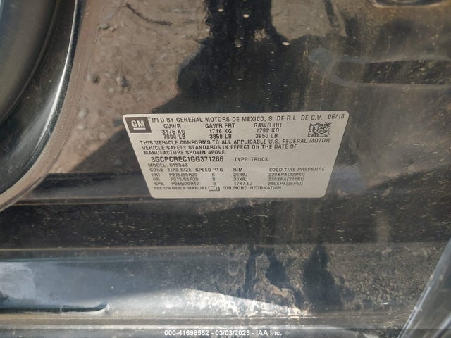 3GCPCREC1GG371266 Chevrolet Silverado 1500 1lt