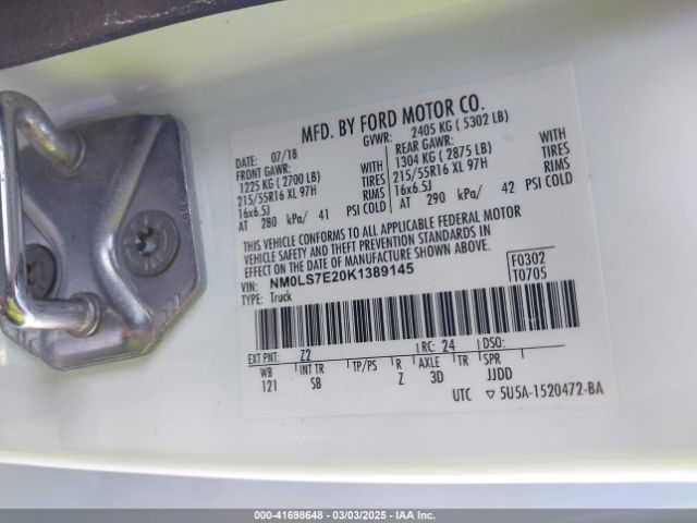 NM0LS7E20K1389145 Ford Transit Connect Xl