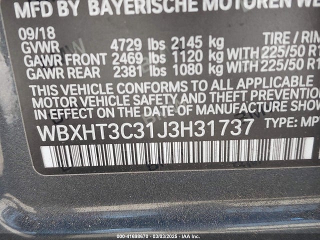 WBXHT3C31J3H31737 BMW X1 Xdrive28i