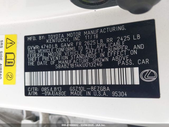 58ABZ1B14KU013246 Lexus Es 350 Luxury