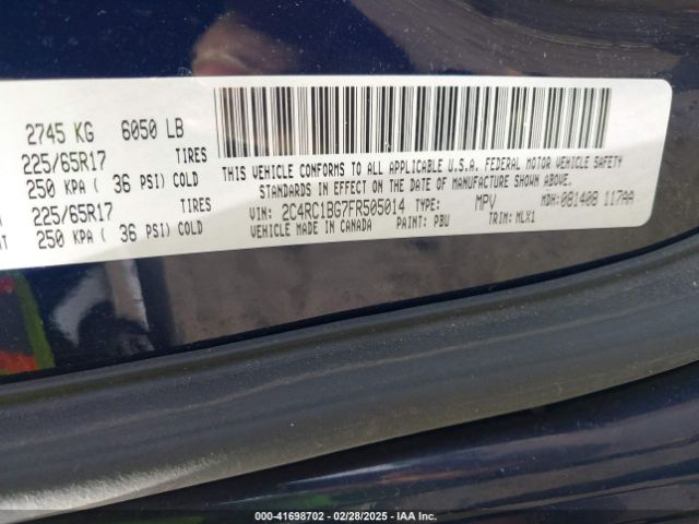 2015 CHRYSLER TOWN & COUNTRY 2C4RC1BG7FR505014 Photo 8