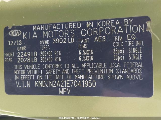 KNDJN2A21E7041950 KIA Soul