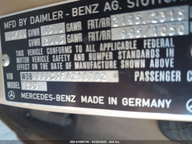 1985 MERCEDES-BENZ 300 WDBAB33C5FA218782 Photo 8