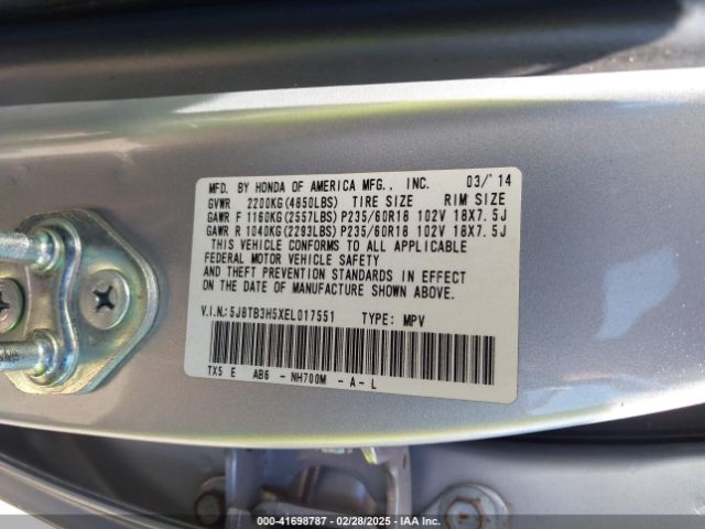 2014 ACURA RDX 5J8TB3H5XEL017551 Photo 8