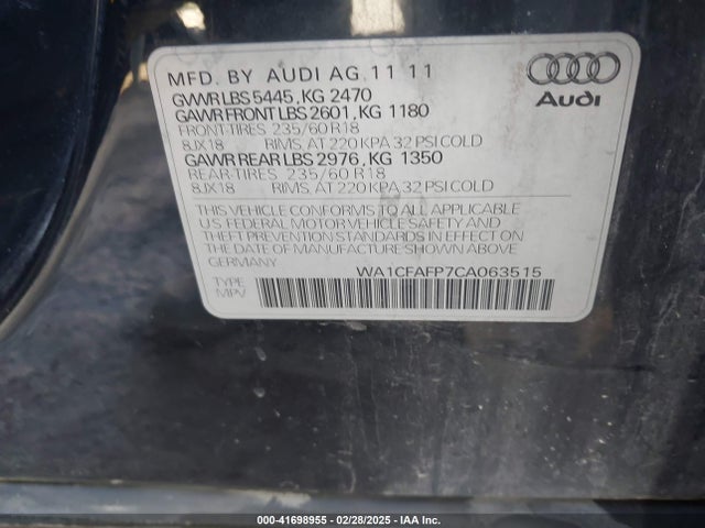 2012 AUDI Q5 WA1CFAFP7CA063515 Photo 8
