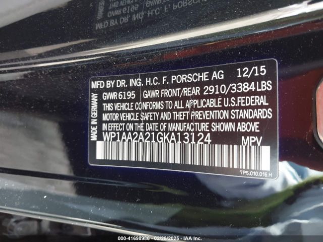 WP1AA2A21GKA13124 Porsche Cayenne