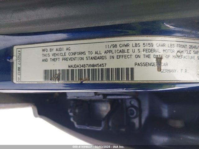 1999 AUDI A6 WAUDA34B7XN045457 Photo 8