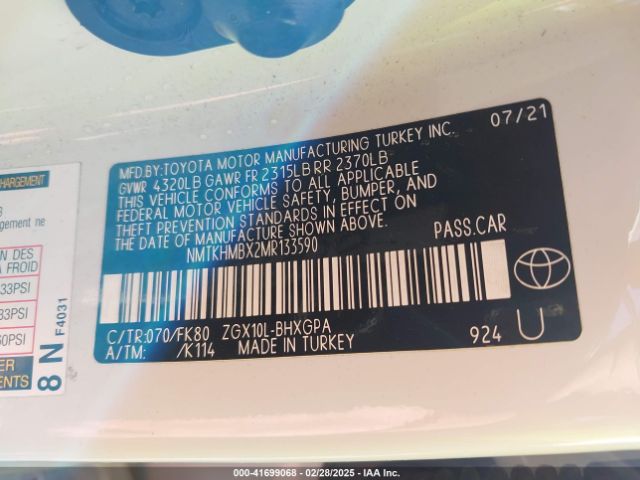 NMTKHMBX2MR133590 Toyota C-HR XLE