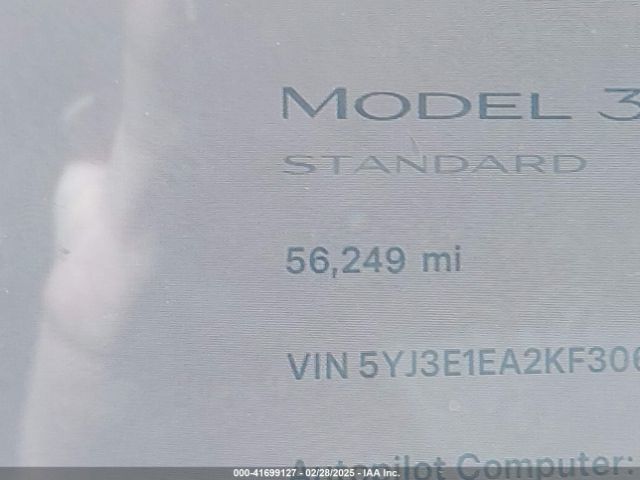 5YJ3E1EA2KF306286 Tesla Model 3 Long Range/mid Range/standard Range/standard Range Plus