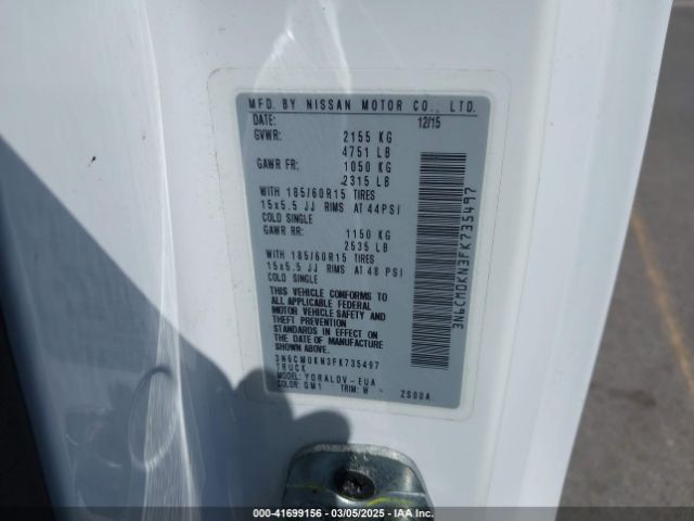 3N6CM0KN3FK735497 Nissan Nv200 S