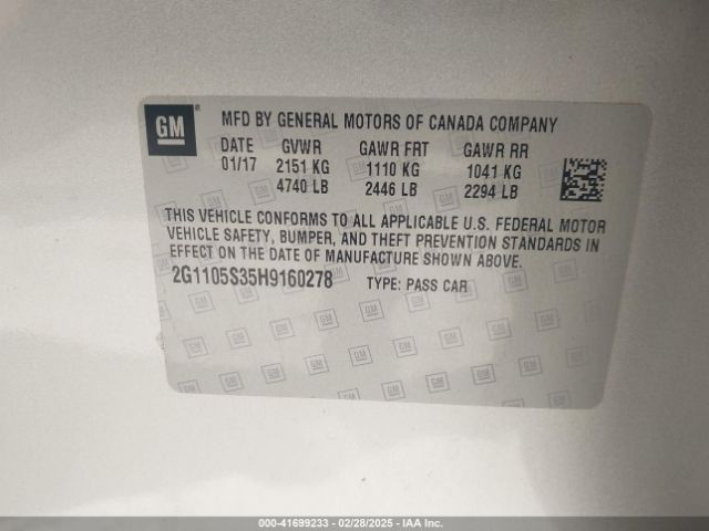 2G1105S35H9160278 Chevrolet IMPALA 1LT