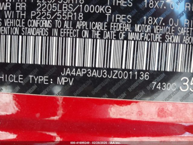 2018 MITSUBISHI OUTLANDER SPORT JA4AP3AU3JZ001136 Photo 8