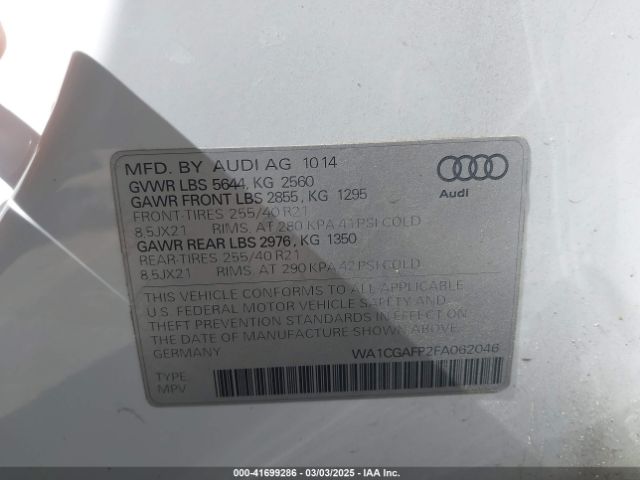 WA1CGAFP2FA062046 Audi Sq5 3.0t Premium Plus