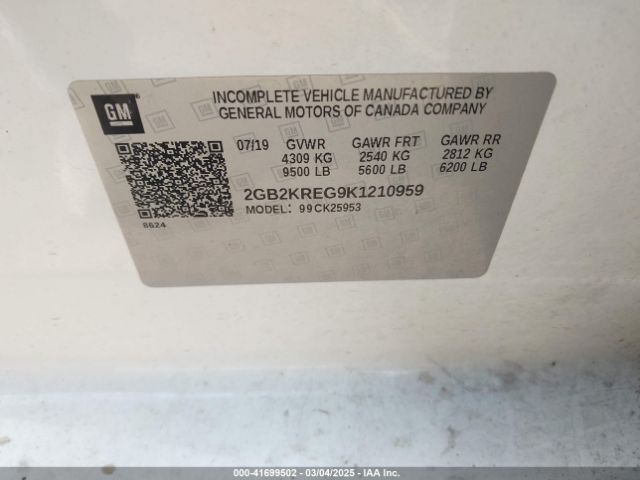 2GB2KREG9K1210959 Chevrolet Silverado 2500hd Wt