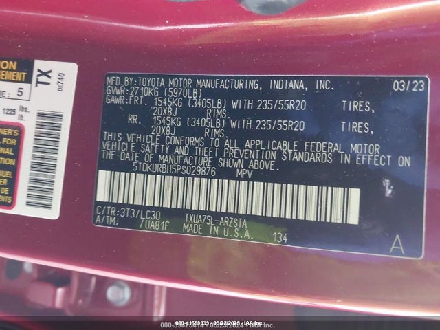 Toyota t24a-fts 2023 5TDKDRBH5PS029876 Image 9