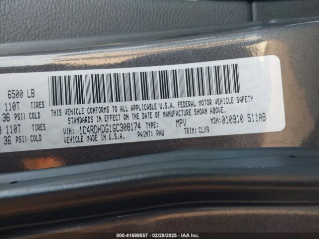 1C4RDHDG1GC308174 Dodge DURANGO LIMITED