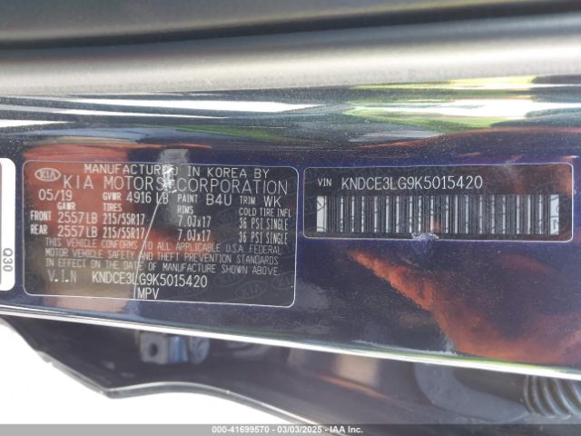 KNDCE3LG9K5015420 KIA Niro Ev Ex Premium