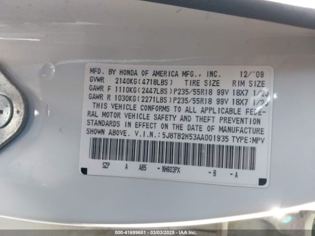 2010 ACURA RDX 5J8TB2H53AA001935 Photo 8