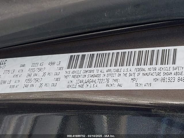 1C4AJWAG4HL722176 Jeep Wrangler Sport 4x4