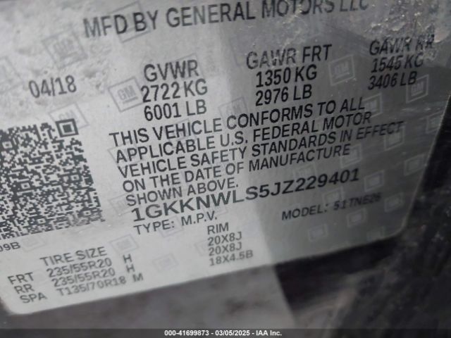 1GKKNWLS5JZ229401 GMC Acadia Slt-2