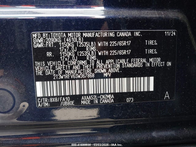 2T3W1RFV6SW367868 Toyota Rav4 Xle