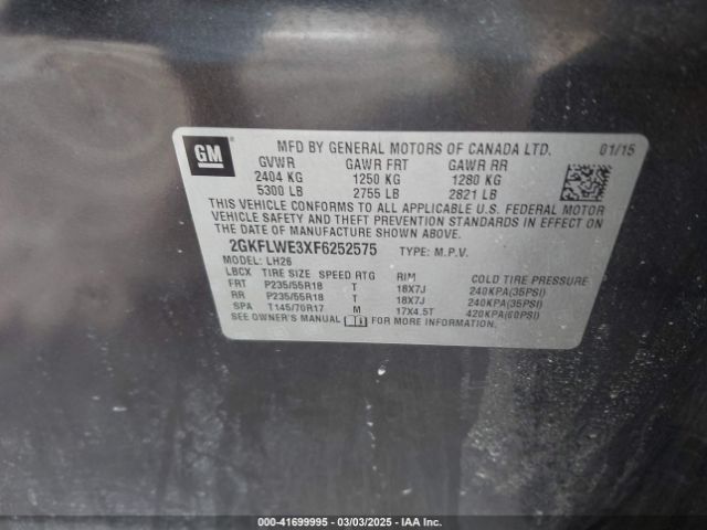 2GKFLWE3XF6252575 GMC Terrain Sle-2