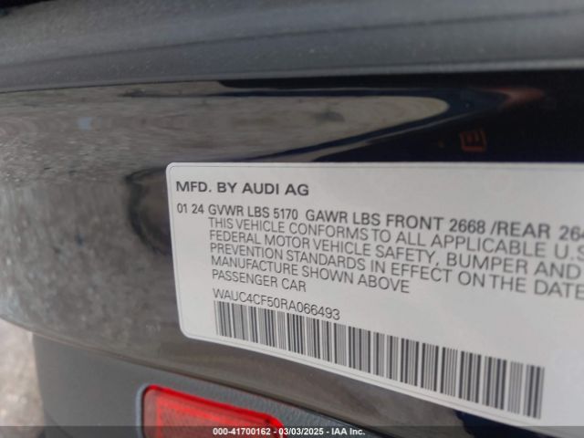 WAUC4CF50RA066493 Audi S5 Sportback Premium Plus Tfsi Quattro Tiptronic
