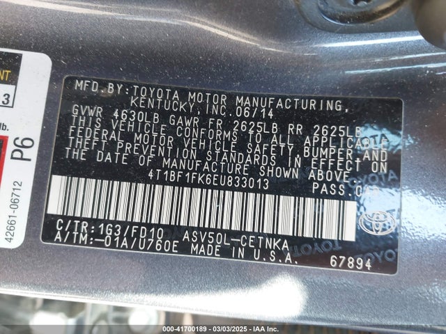 Toyota CAMRY LE 2014 4T1BF1FK6EU833013 Image 9