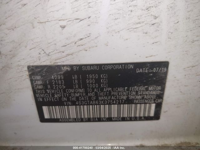 4S3GTAB63K3754217 Subaru Impreza 2.0i