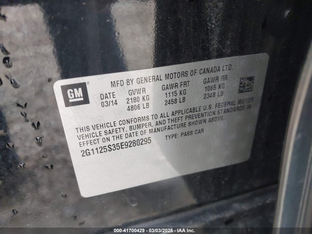 Chevrolet Impala 2lt 2014 2G1125S35E9280295 Image 9
