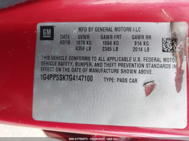 1G4PP5SK7G4147100 Buick Verano