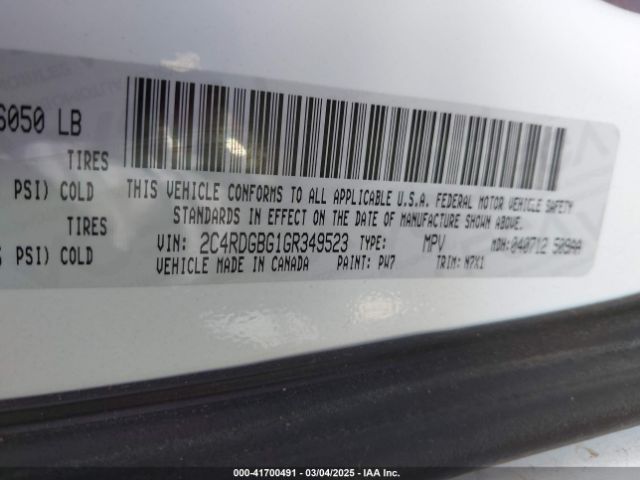 2C4RDGBG1GR349523 Dodge Grand Caravan Se Plus